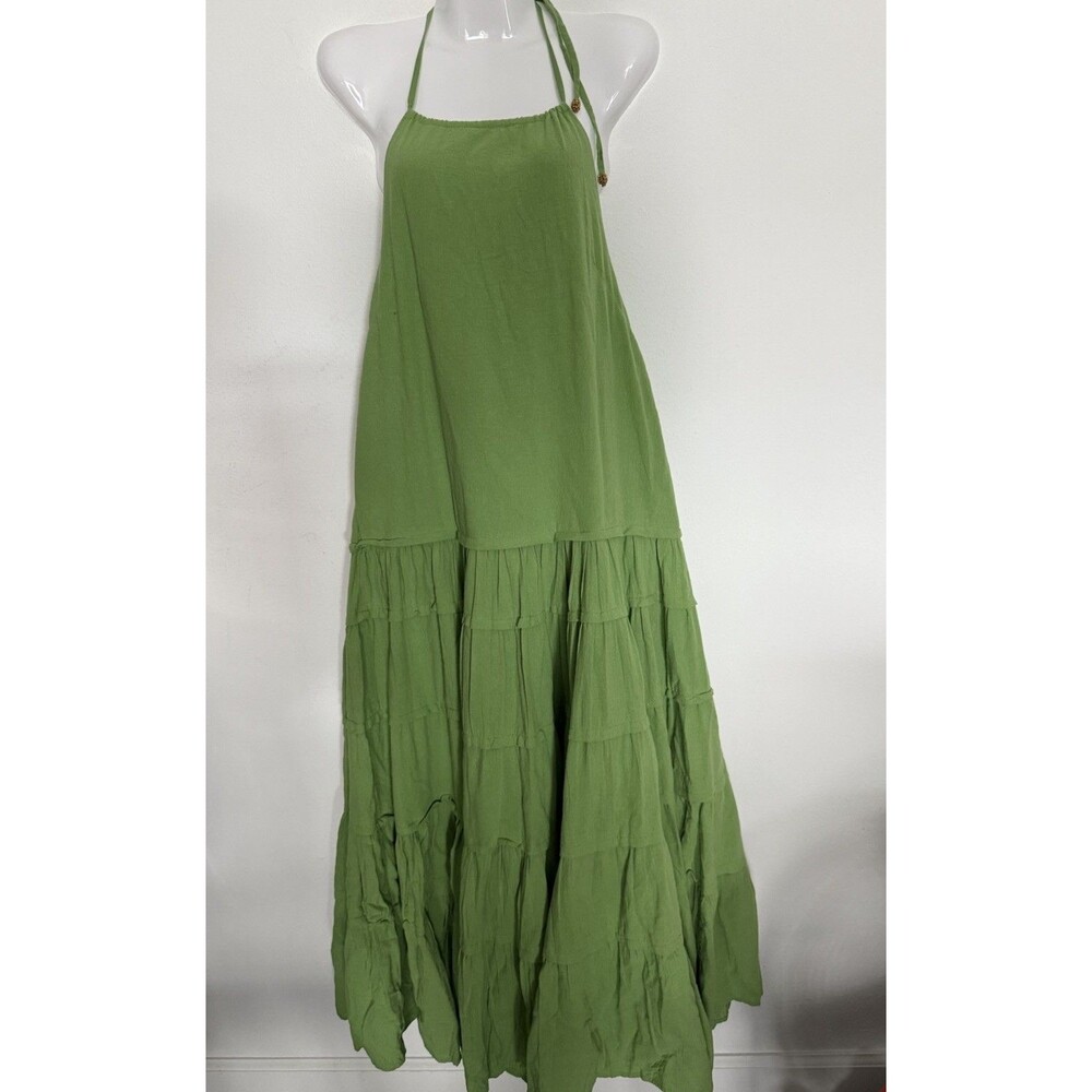 Revolve x Free People Somewhere Sunny Maxi Dress XS in Kiwi Green Boho NWOT New - Picture 4 of 11